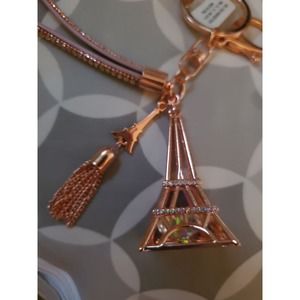 Nwt rose gold Eifel tower purse charm